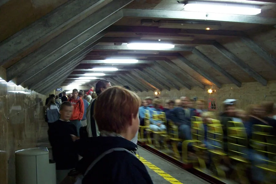 The historic cave train at Postojna Cave